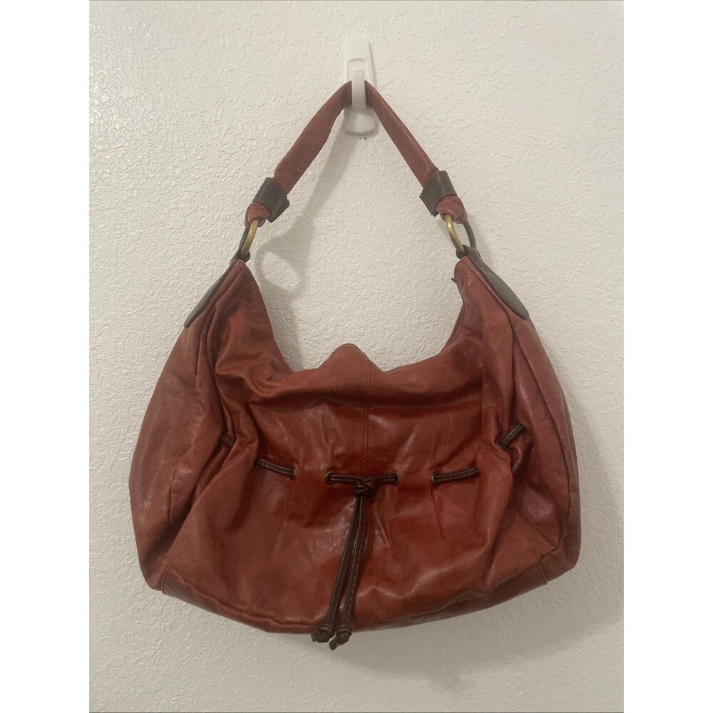 NINO BOSSI Leather Hobo Hand Bag Purse Shoulder Strap Zip Handbag